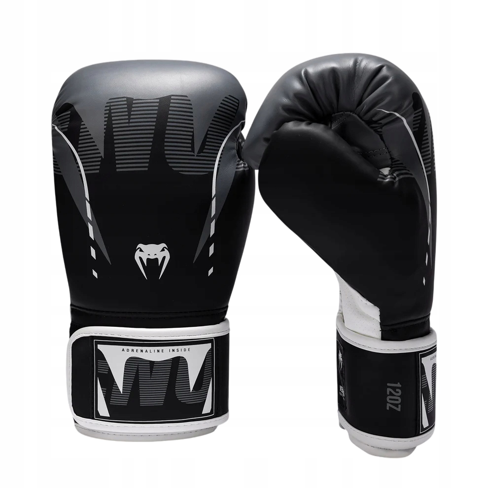 Venum Boxerské rukavice Adrenaline Black/Silver Grey 14OZ