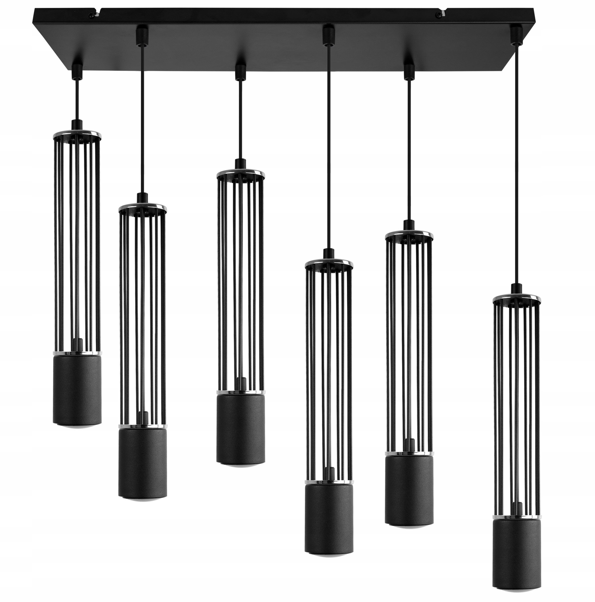 Led Stropná Závesná Lišta Čierna Tuba Loft Do Kuchyne Nad Stôl Chrom