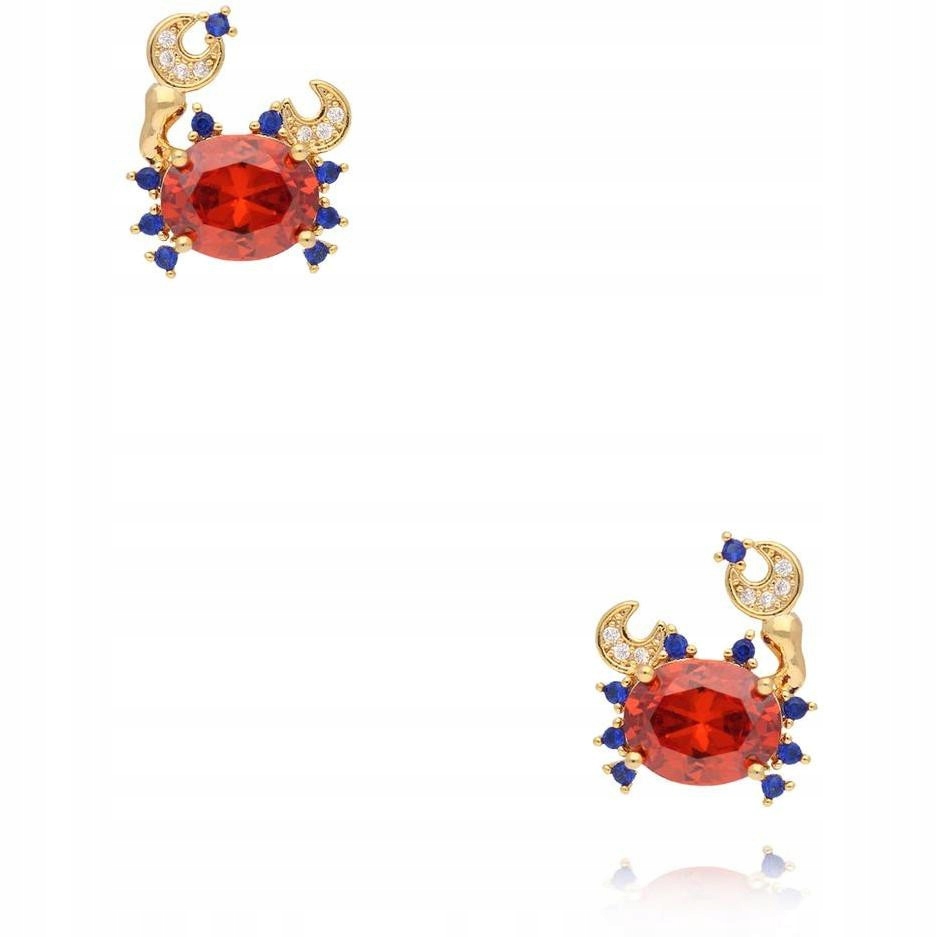 Náušnice dámské zlaté By Dziubeka křišťál zvířata