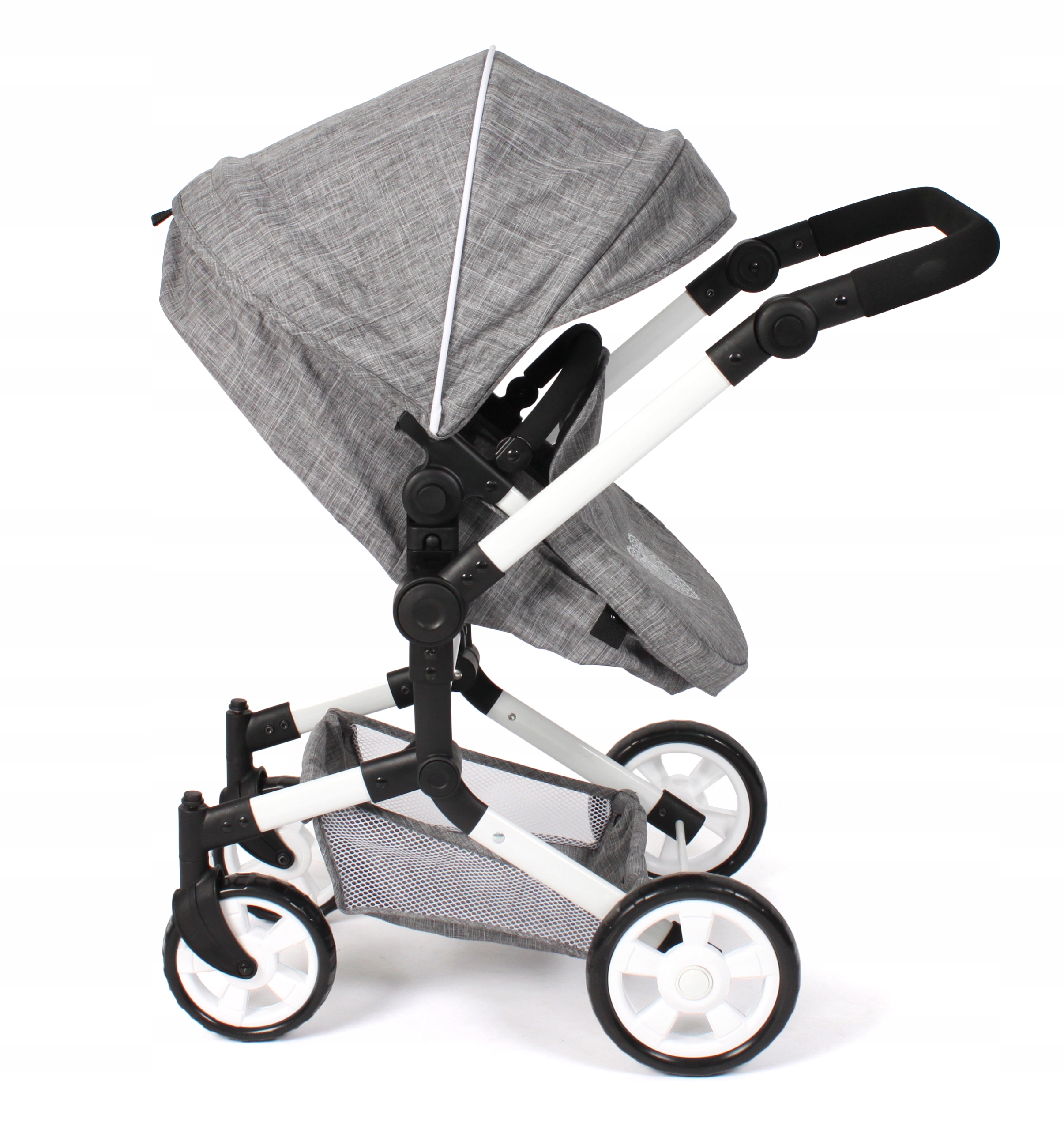 Wózek dla lalki zestaw 3 w 1 Bayer Chic Jeans Grey OPIS! Seria Jeans Grey