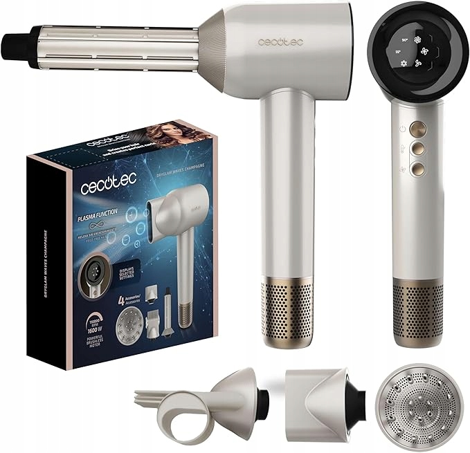 Suszarka do włosów Cecotec DryGlam Waves Champagne 1600W