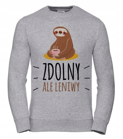 Pánská Mikina Schopný ale líný M Šedá Dárek do práce pro něj, chlap, manžel