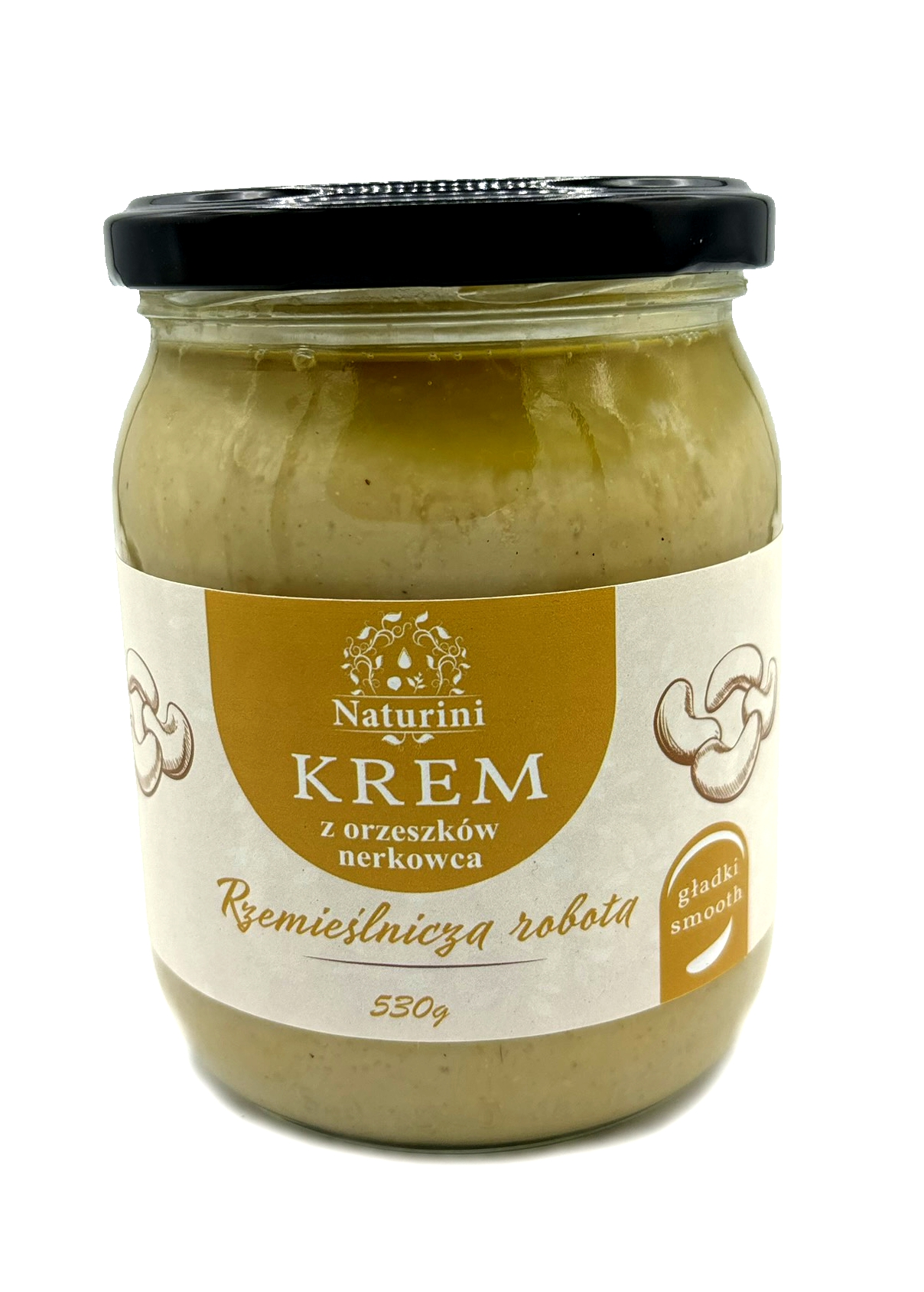 Levně Maslo Pasta z kešu ořechů 530 g 100% Crunchy Naturini