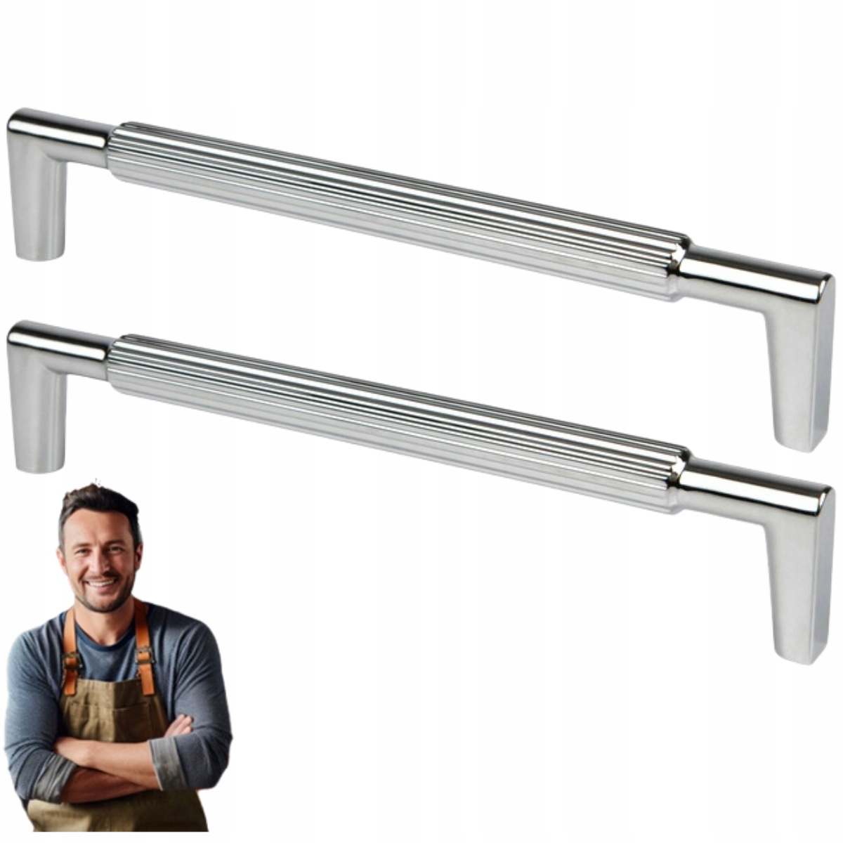 Nábytková Úchytka do zásuvky Randi 160 mm Chromové Rýhovadlo 2ks