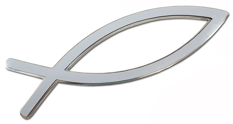 

Naklejka Emblemat Stalowy Rybka Ryba Inox Stal