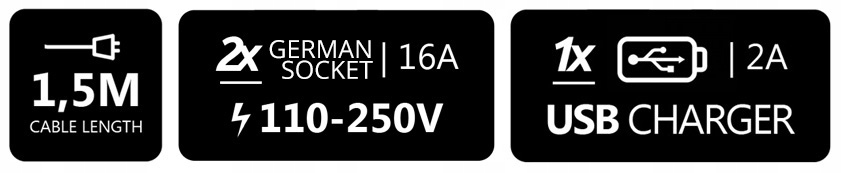 Przesuwane slide gniazdo chowane w blat Spacetronik SPS-S24S V2 COMPACT Liczba przewodów 1