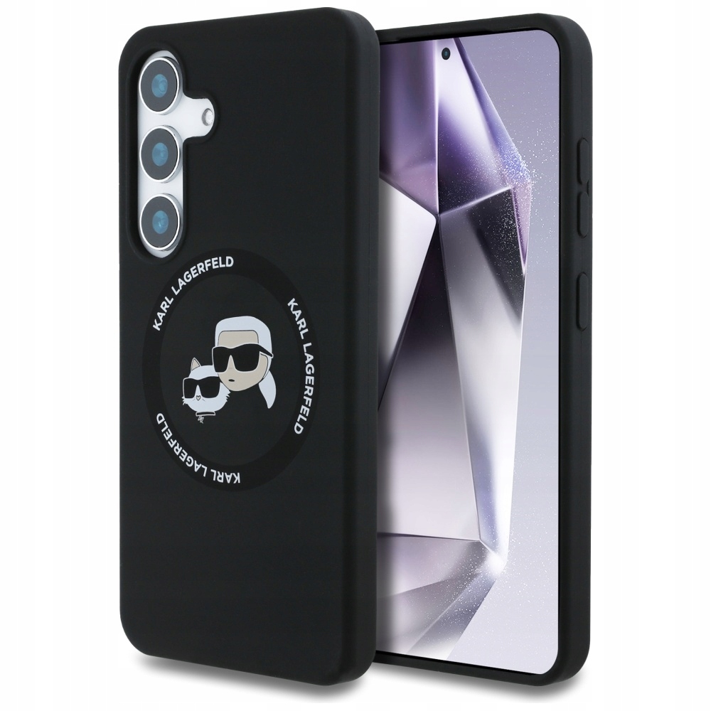 Silikonový Pouzdro Karl Lagerfeld s dvojitými hlavicemi a kruhovým MagSafe pro Samsung