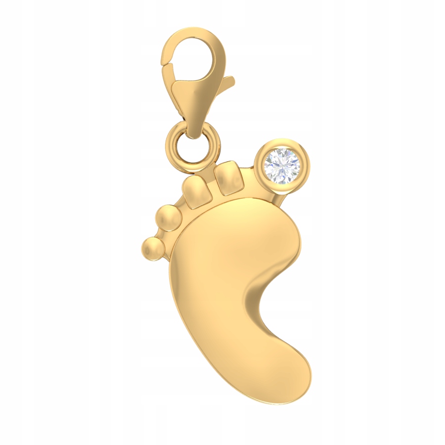 Zlatý Přívěsek Stopka Se Zirkony Ryzost 585