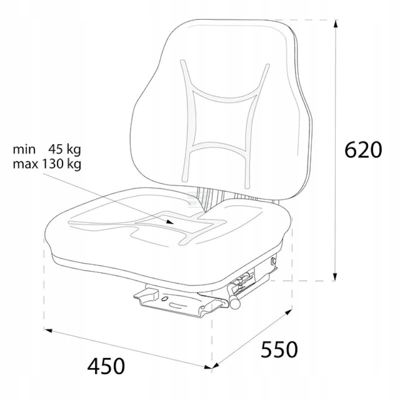 SIEDZENIE DWUCZĘŚCIOWE DO MASZYN ROLNICZYCH BUDOWLANYCH DELUXE TKANINA Stan opakowania oryginalne