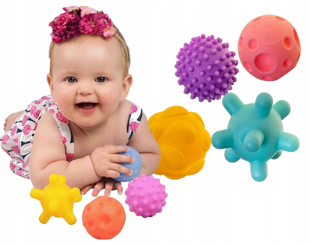 SMILY PLAY PIŁECZKI SENSORYCZNE 4 szt dla maluszka