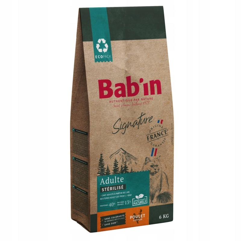 Bab'in Signature Neutered Adult kuře pro kočky 6 kg