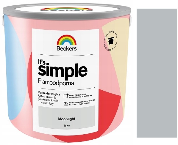 Beckers It`s Simple Plamoodporna Farba Do Ścian I Sufitów Moonlight 2.5L