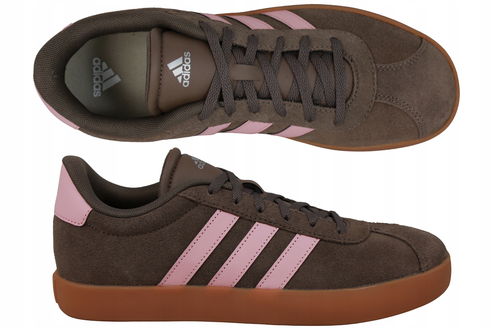 Adidas Court 3 KK4547 Buty Trampki Tenisówki Brązowe Damskie Młodzieżowe