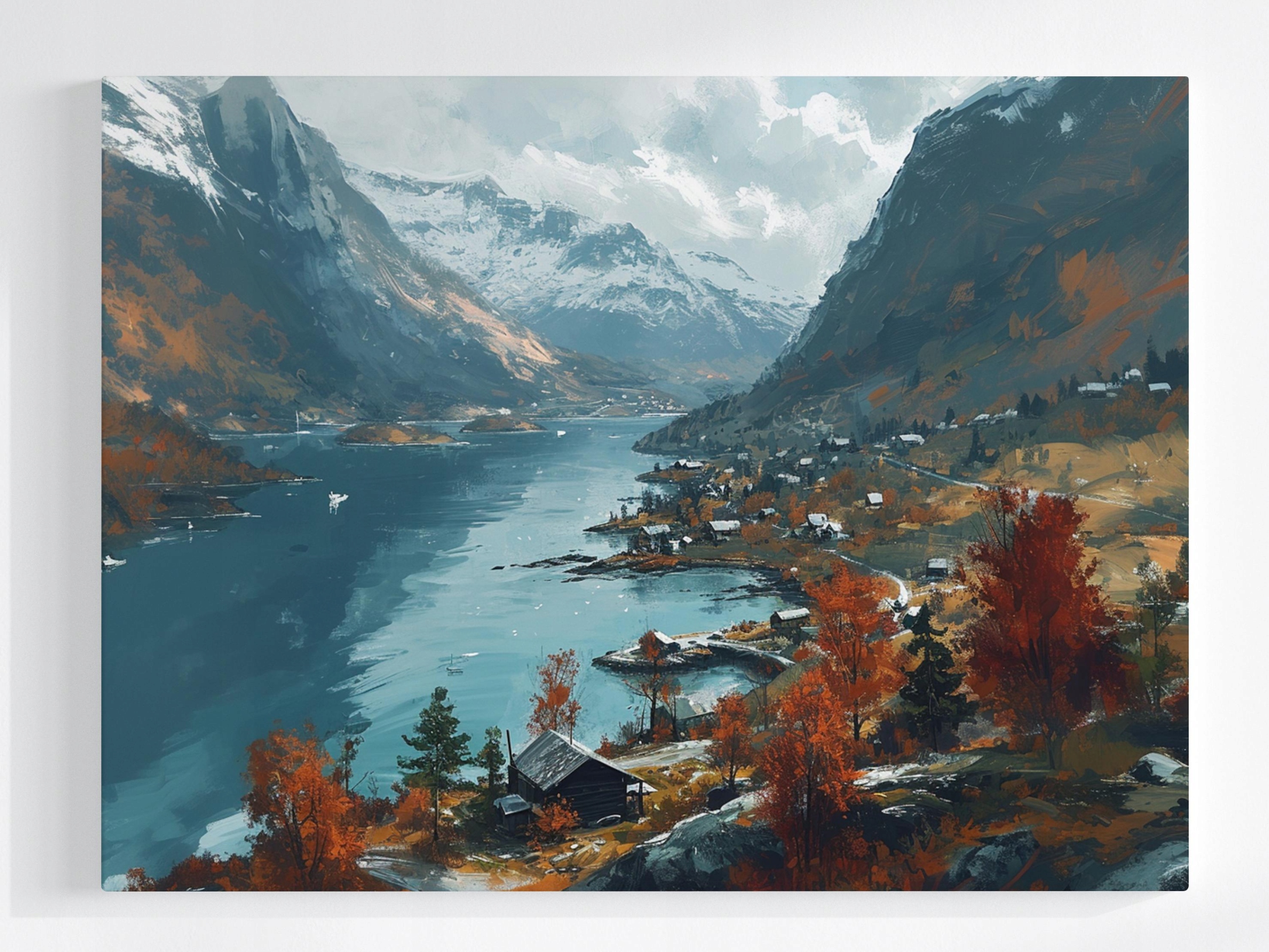Obraz Na Plátně Canvas Krajina Skandinávie Norsko Fiord Hory Pohled 100x75