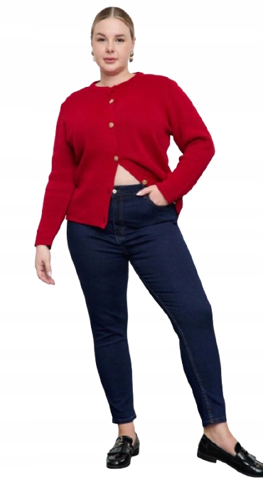 Trendyol Dámské Džíny Plus Size Tmavě Modré Úzké Nohavice 50 5BB