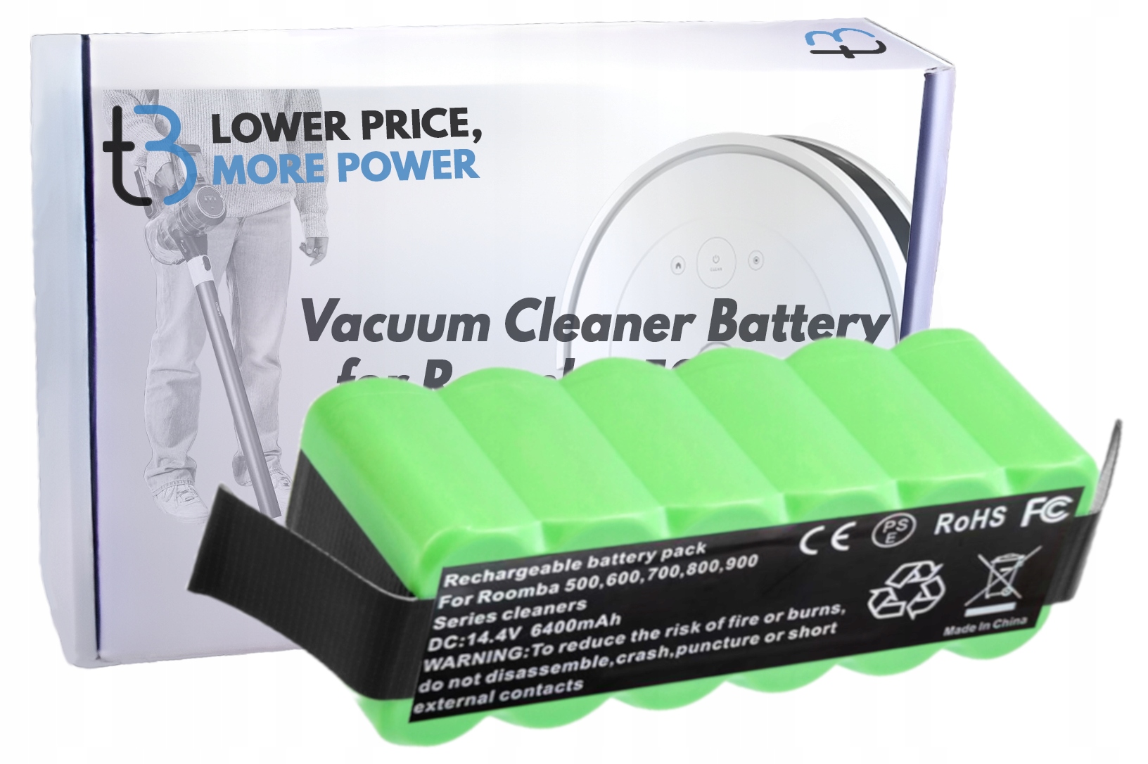 Baterie vysavače iRobot Roomba 500 600 700 800 900 14,4V 5000mAh Tradebit