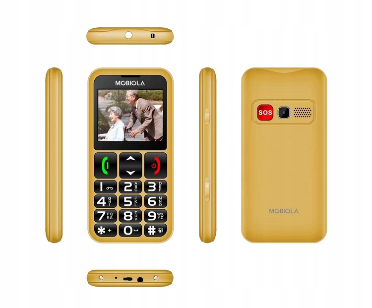 Mobilní telefon pro seniory Mobiola MB700 2G 32 Mb 32 Mb 2G zlatý
