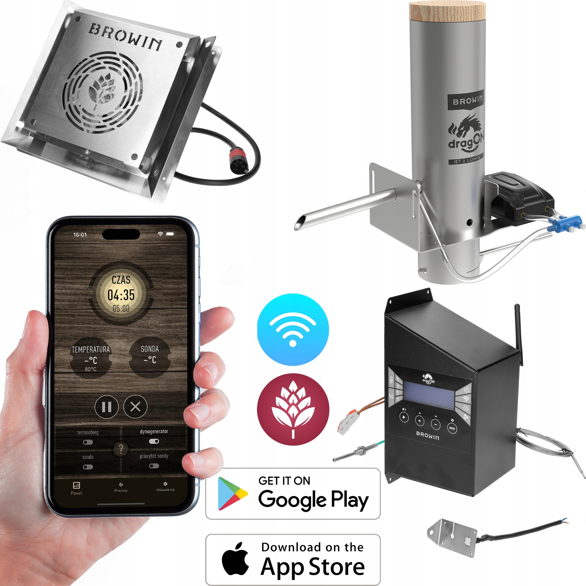 Súprava dragON pre udiarne Iq moduly s Wi-Fi a generátor dymu Jet 2 Long