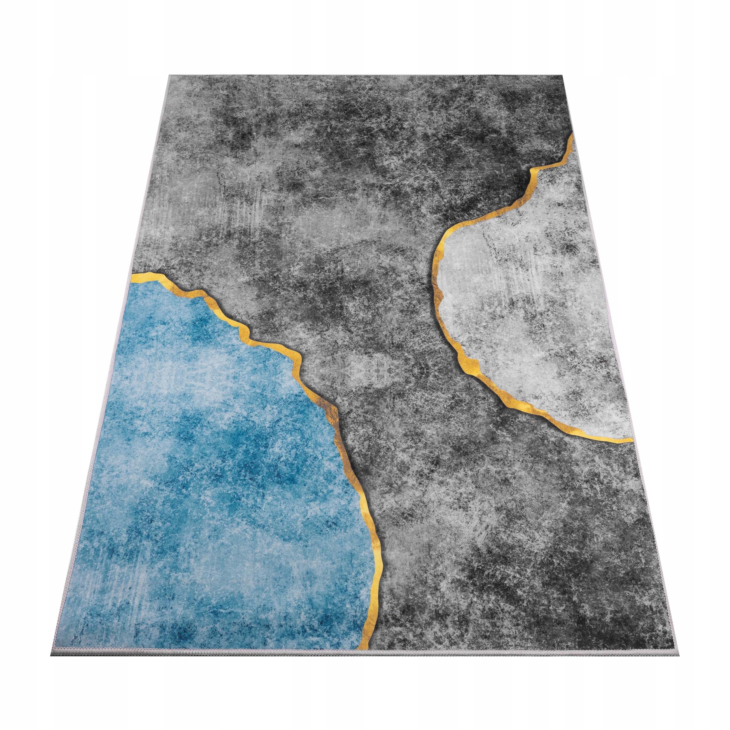 Koberec 160x220 CM Modrý Hnědý Vintage Protiskluzový Módní Koberec Běhoun Bcf