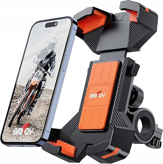 Uchwyt na telefon rowerowy motocyklowy mocny Grefay czarny