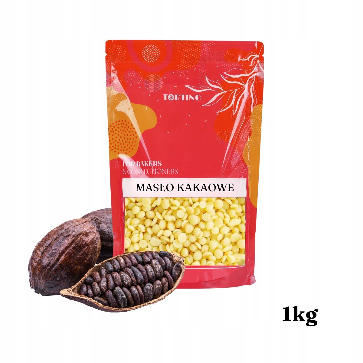 Levně Kakaové máslo dezodorizované v kapičkách, přírodní pecičky 1kg Tortino