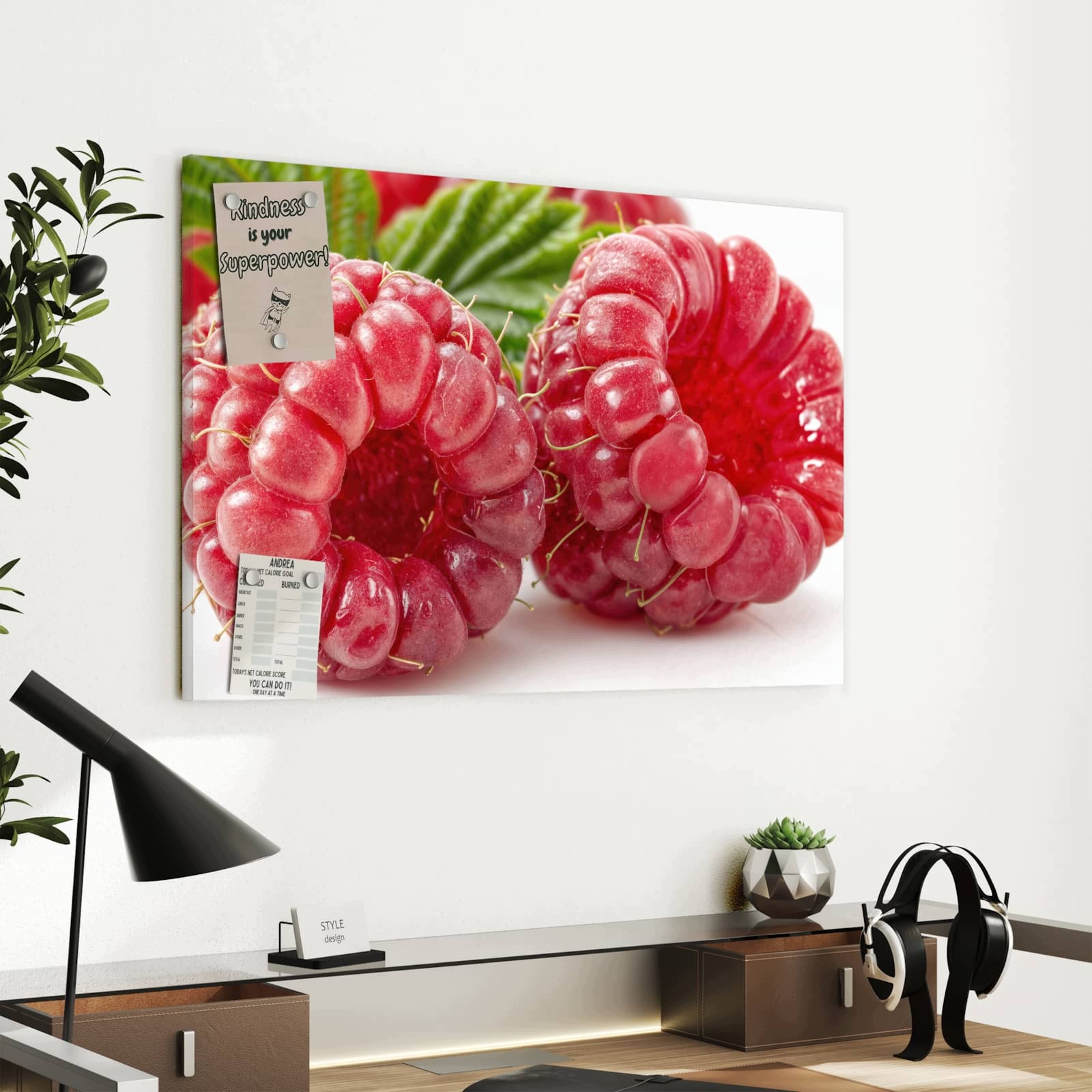 Magnetická tabule Šťavnaté Maliny Blízký 60 × 40 cm