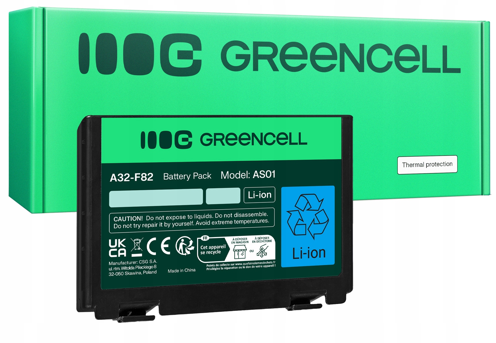 Green Cell A32-F82 do Asus F52 K40 K50AB K50IJ K50IN K51AC K61 K70IC K70IJ