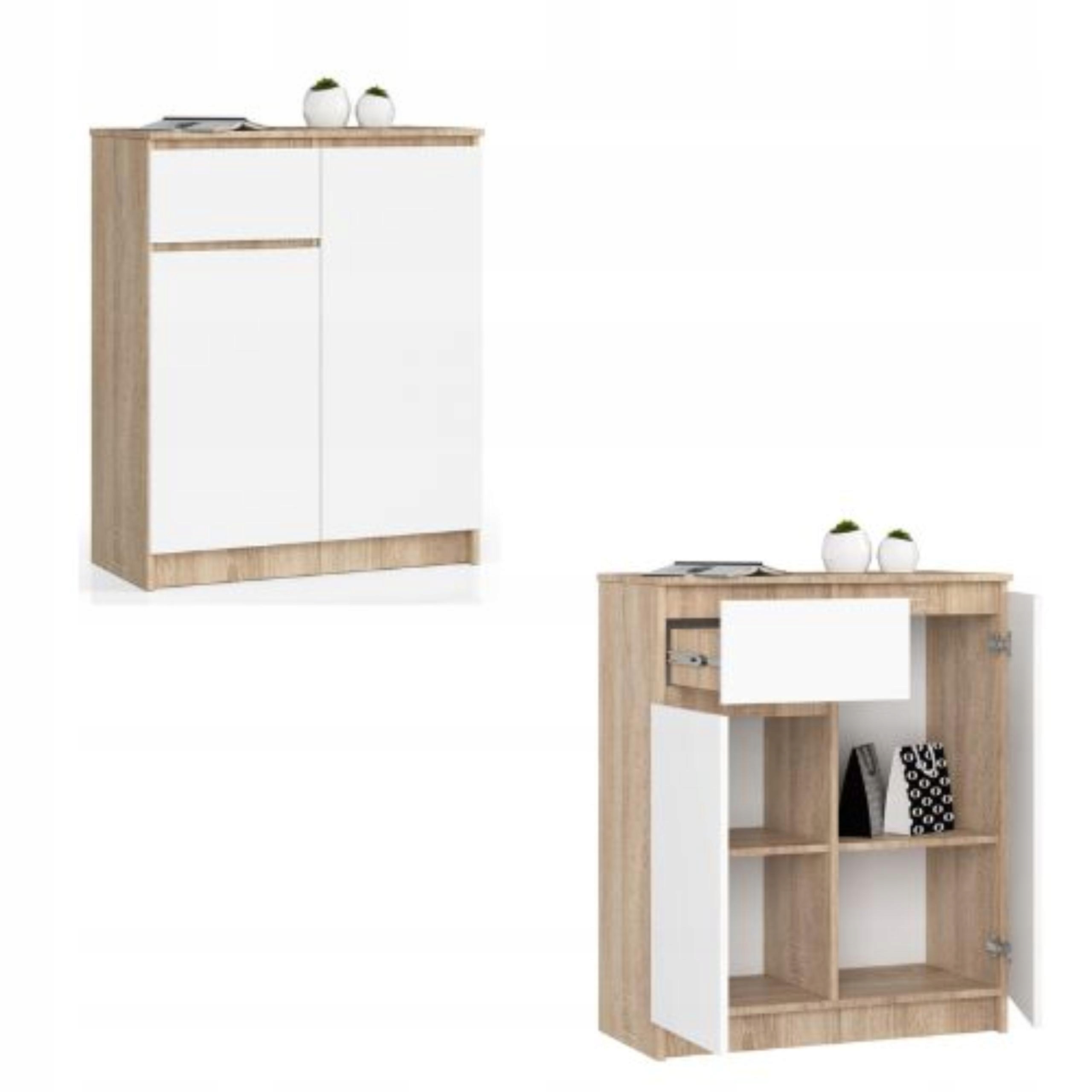 Komoda, skrinka K80 2D 1SZ sonoma-biela Akd