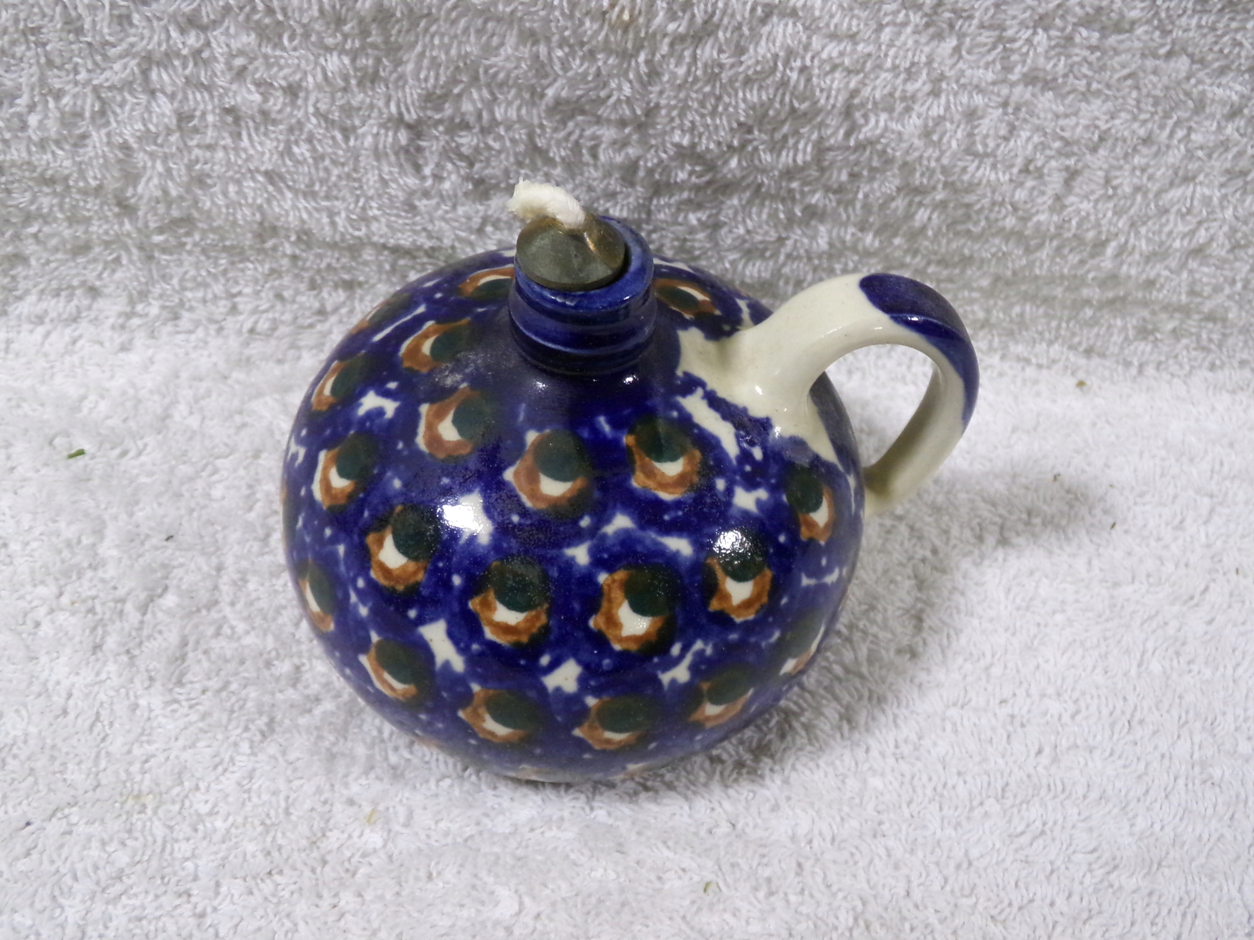 ceramiczna lampka oliwna BOLESŁAWIEC