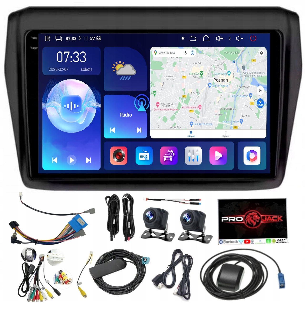 Rádio Navigácia Android Suzuki Swift 2017-2022 Wifi Carplay Usb 6/128GB Sim