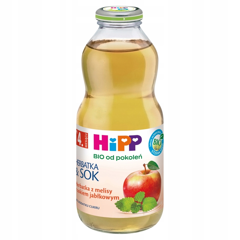 HiPP BIO Herbatka & Sok Bio,mix smaków 9x500ml Cechy dodatkowe bez dodatku cukru