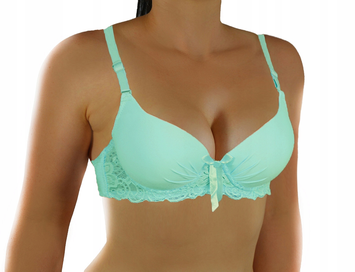 

Koronkowy stanik Max Push Up B 70 seledyn