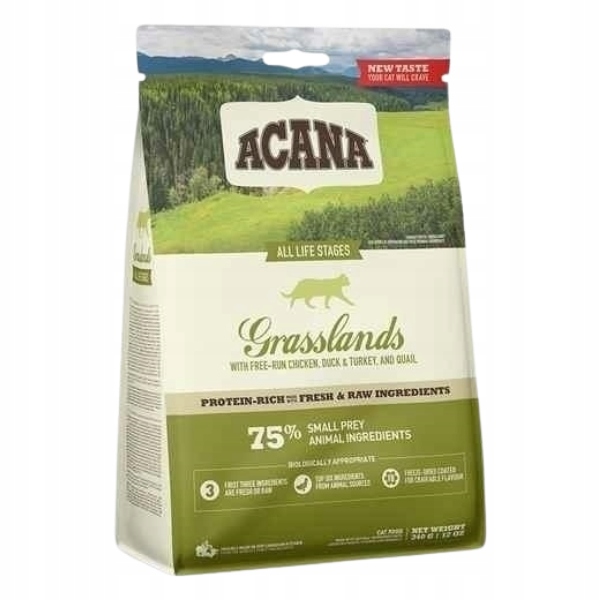 Levně Acana Krmivo pro kočky Grasslands Cat&Kitten 1,8 kg Jehněčí, kachna, ryby