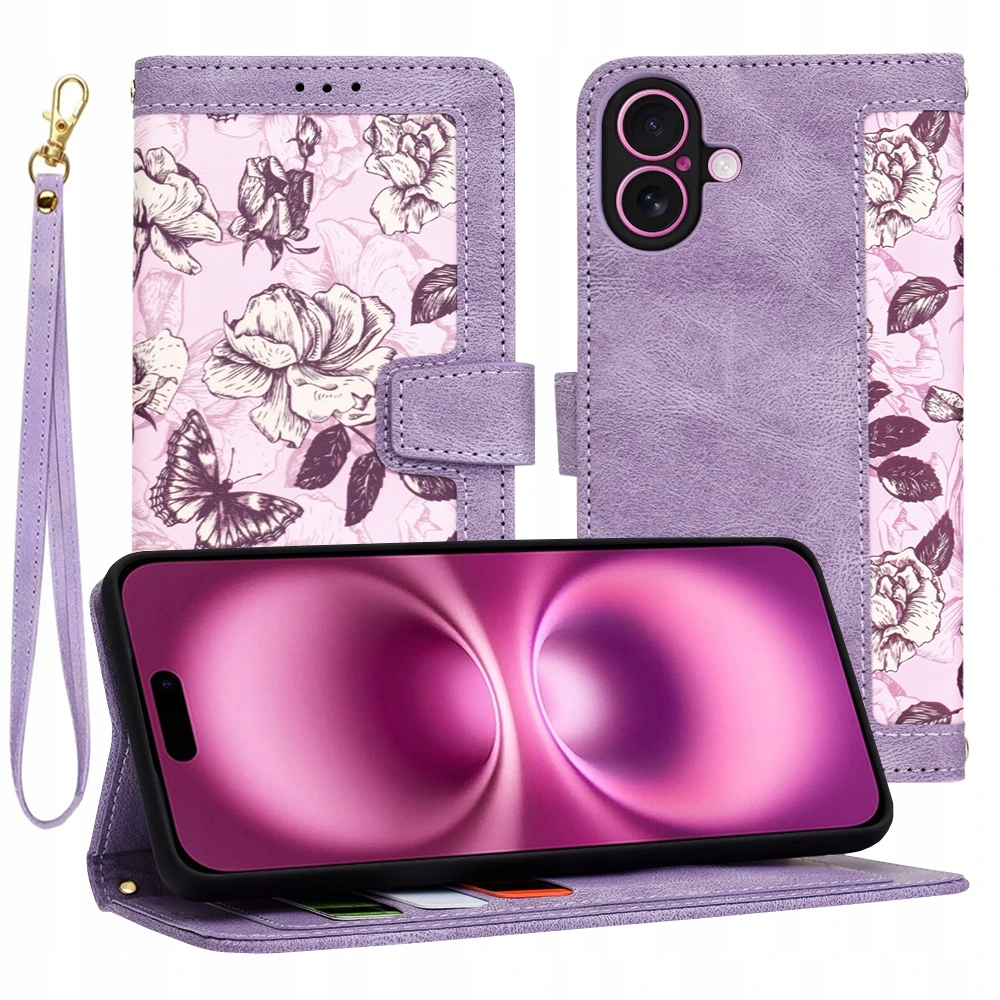 Etui Techsuit FlipCraft na iPhone 16 Plus – tajemniczy fiolet