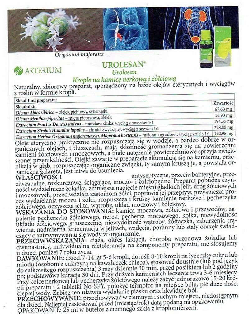 Urolesan na nerki, drogi moczowe i żółciowe itp . EAN (GTIN) 8005840096635