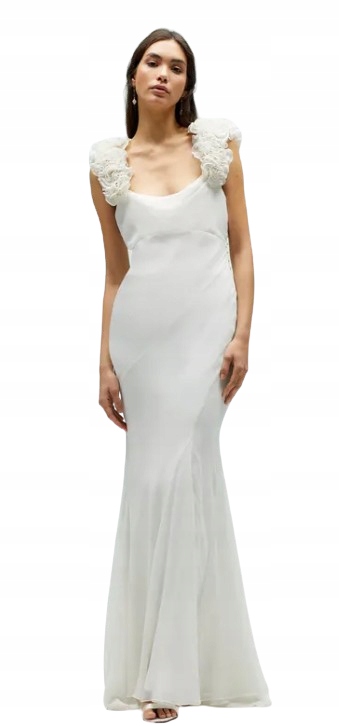 Coast Dlouhé Svatební Šaty S Květinovými Ramínky, Velikost 40 H