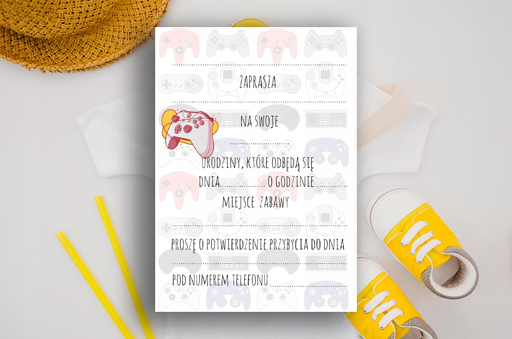 ZAPROSZENIA NA URODZINY 3 4 5 6 7 8 PRZYJĘCIE 253 Wysokość produktu 14.5 cm