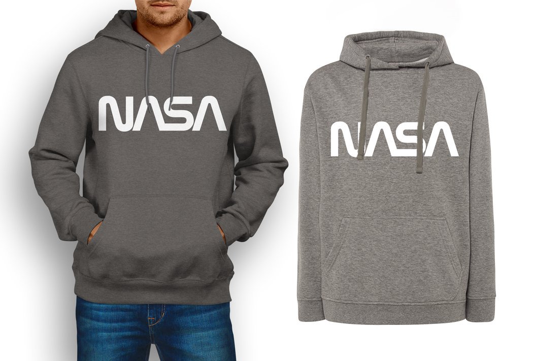 

Modna bluza Nasa męska, kangurka, szara 2XL