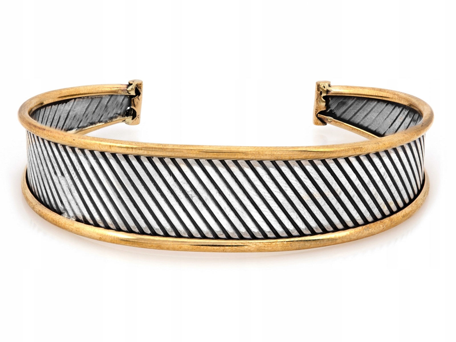 Stříbrný dámský náramek 925 Bangle ze zlacení, zdobený efektní r19