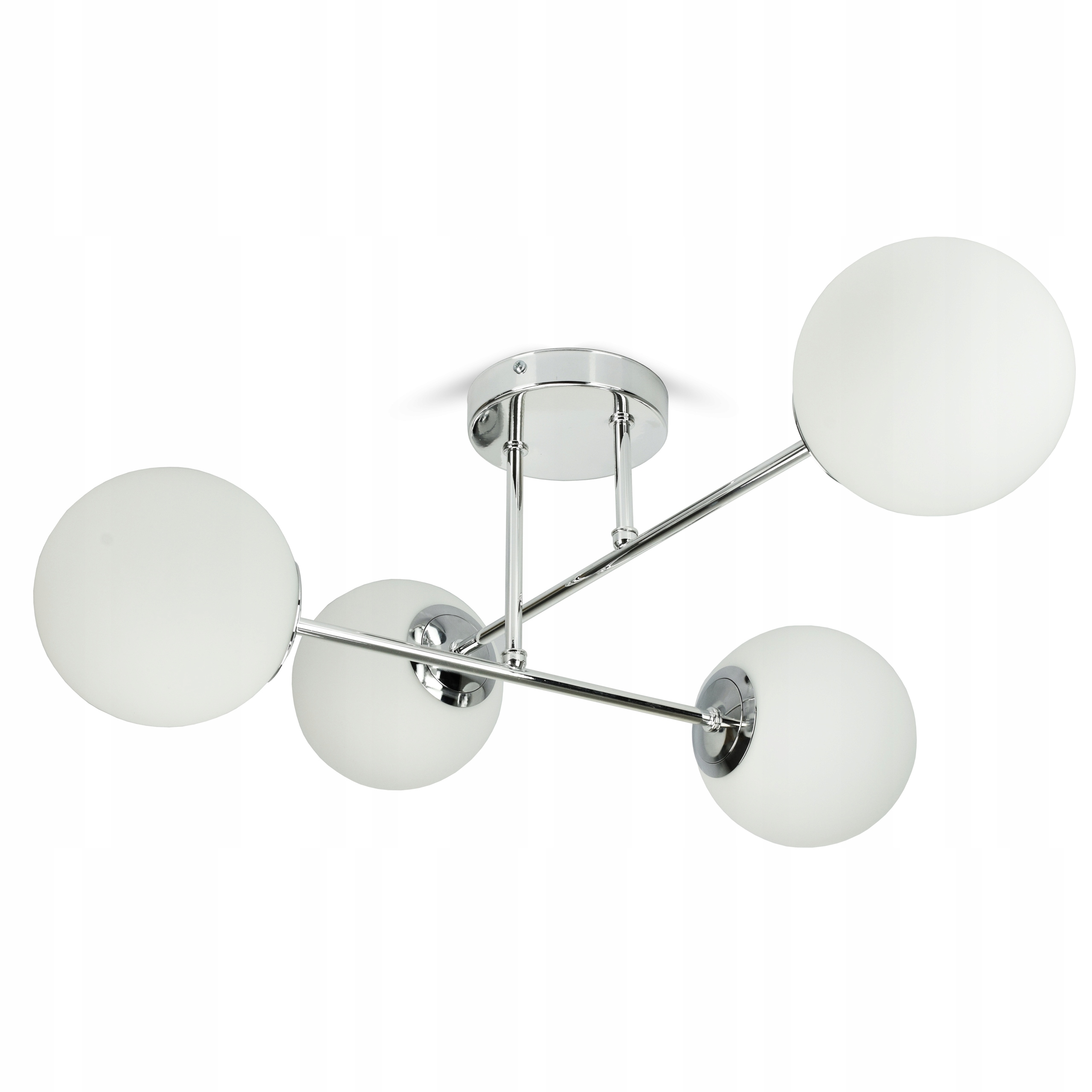 Stropní Svítidlo Lustr Stropní Svítidlo Chrom Skleněné Bílé Kule Glass W4 Led G9