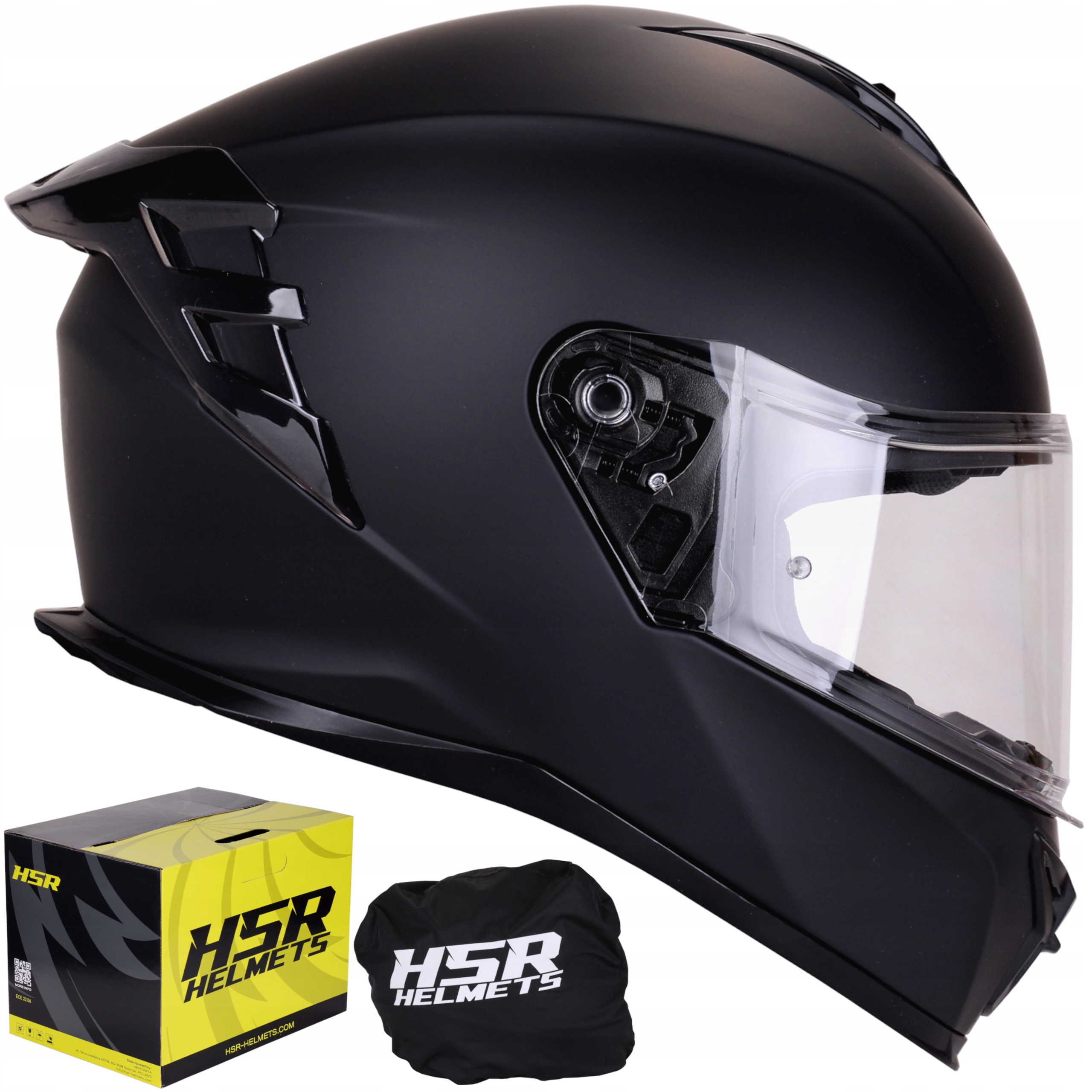 Motocyklová přilba Hsr HS986 černá matná Ece 22.06 full face