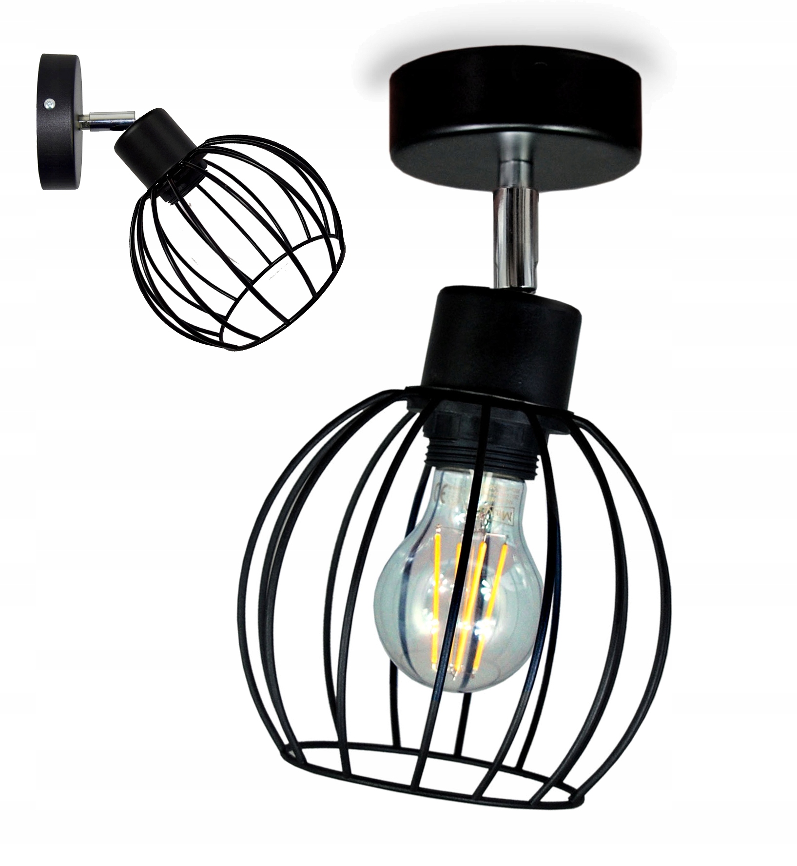 

Lampa sufitowa plafon ruch żyrandol loft Kula drut