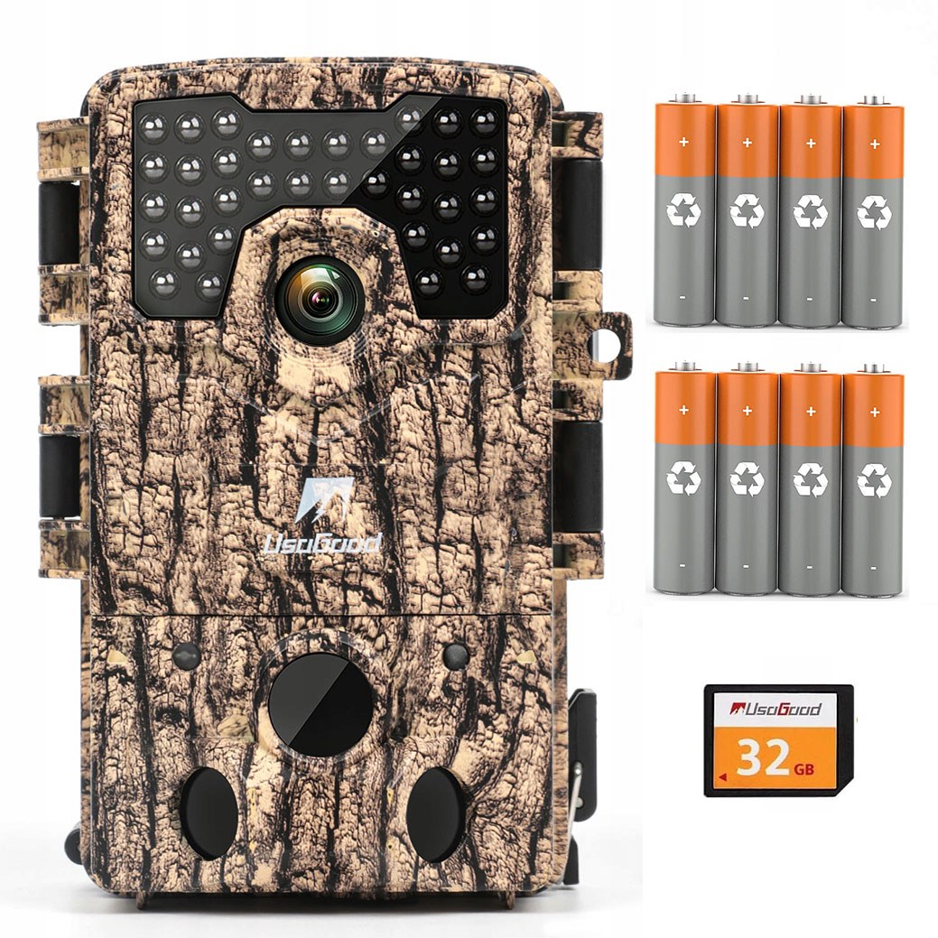 Lovecká Kamera 48 Mp 4K Noční Vidění 120° Pir Voděodolná IP66 Displej 2"