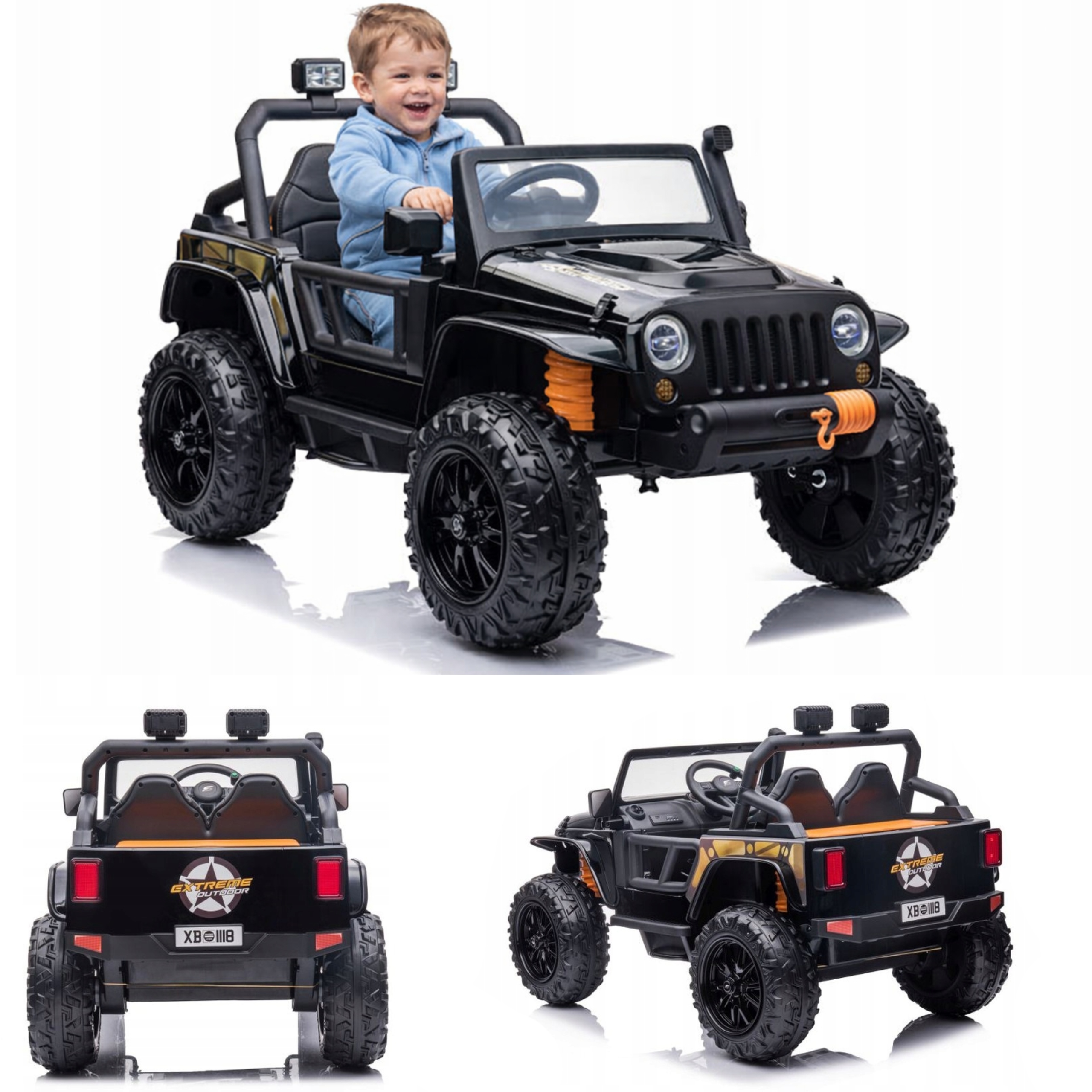 Auto Na Akumulator 4X4 skóra Pilot Koła Eva MP3 XB-1118 Czarny Jeep