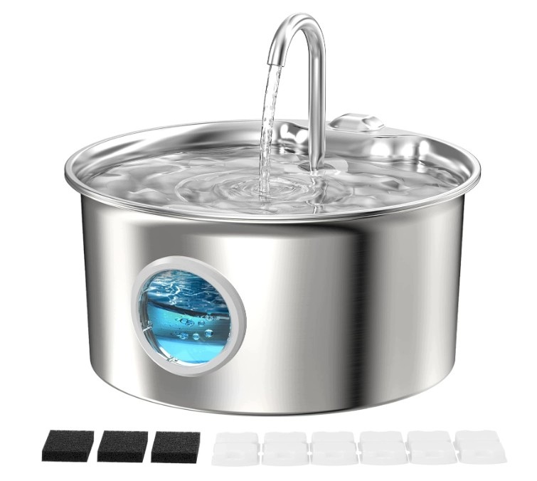 Fontanna ze stali nierdzewnej dla kotów: cichy koty fontanna 2,2 l