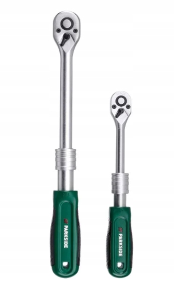 Parkside Zestaw 2 grzechotek teleskopowych 1/4" i 3/8", 72 zęby