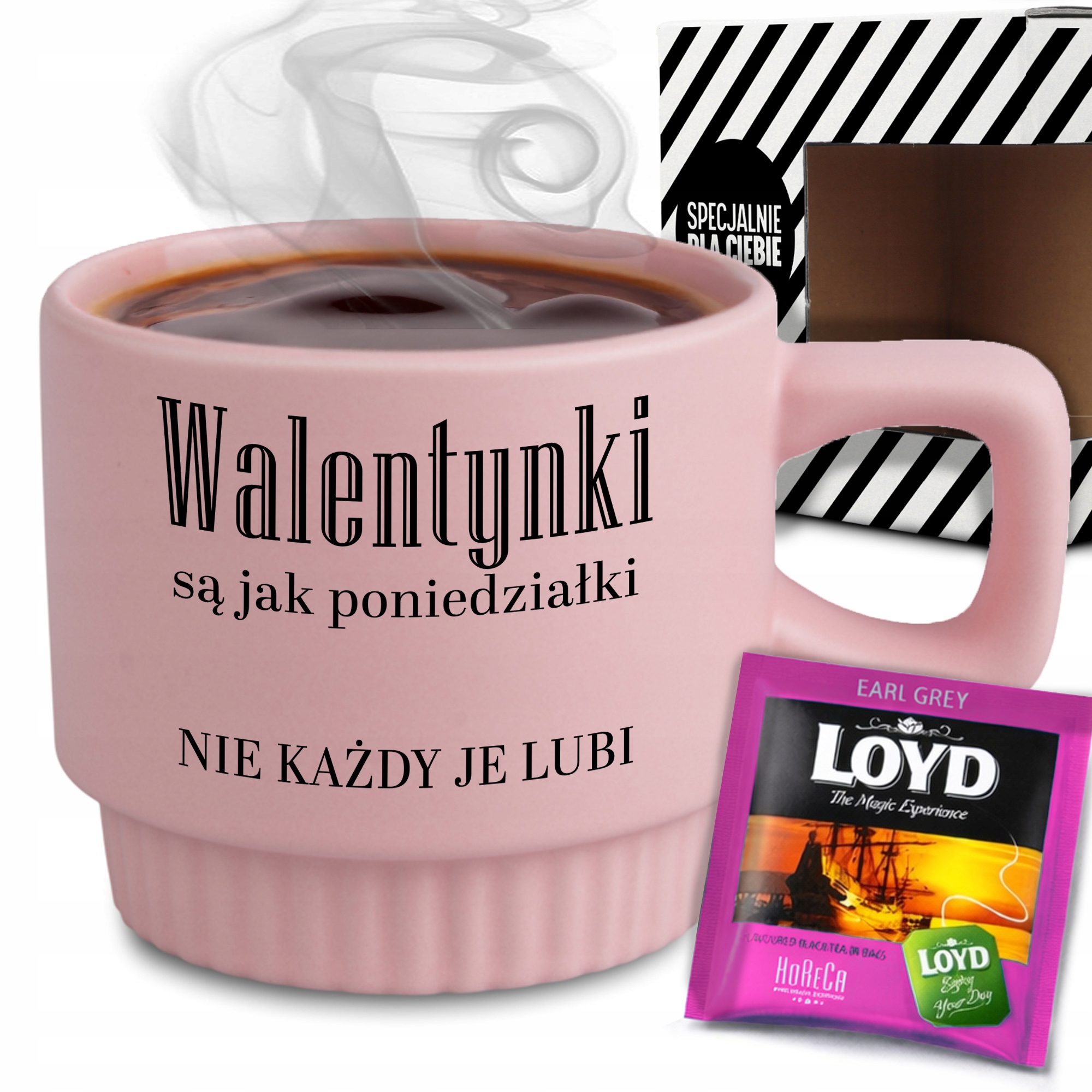 Rýhovaný Hrnek V Krabičce Čaj Růžový Valentýn Jsou Jako Pondělí