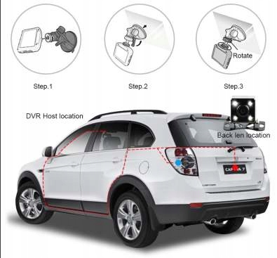 KAMERA SAMOCHODOWA REJESTRATOR JAZDY 1080p FULL HD ŁATWY MONTAŻ na LUSTERKO Kod producenta Wideorejestrator samochodowy