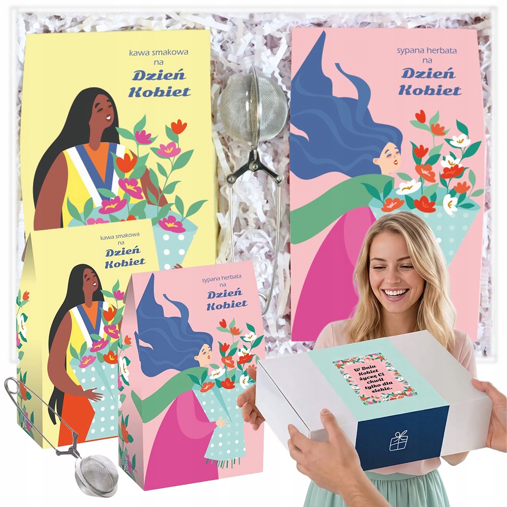 Na Dzień Kobiet Personalizowany Box Zestaw Kaw I Herbat Premium