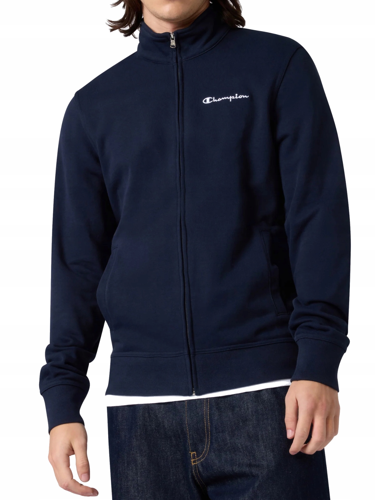 pánská mikina Champion 222167-BS501 tmavě modrá na zip sportovní tepláková M